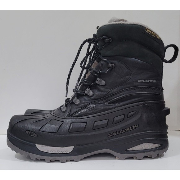 Salomon Trekking Winter Weatherproof Thinsulate Black Grey Men s Boots Sz.11 5 Boots